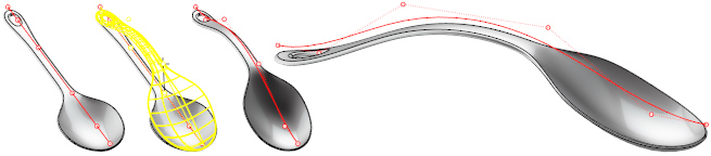 RhinoUDT - deformace podle křivky