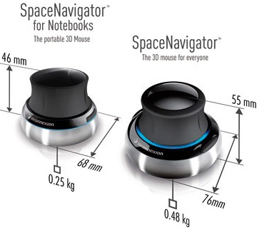 Porovnání SpaceNavigatoru a SpaceNavigatoru pro notebooky