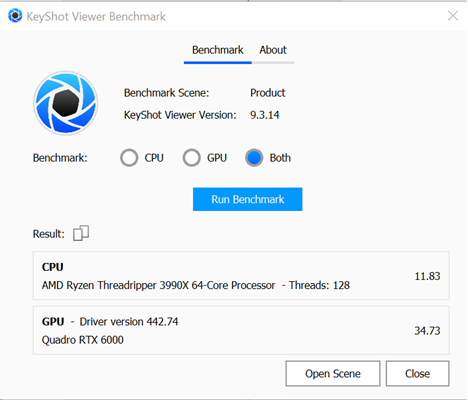 Výsledek benchmarku